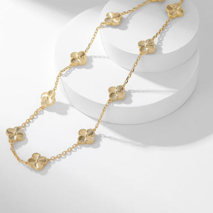 [Vicky]CLOVER 10 MOTIFS LASER NECKLACE