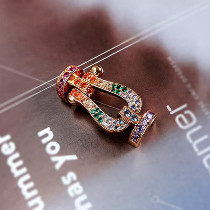 [Vicky]FORCE LARGE HORSESHOE  COLORED DIAMOND BRACELET ROSE GOLD