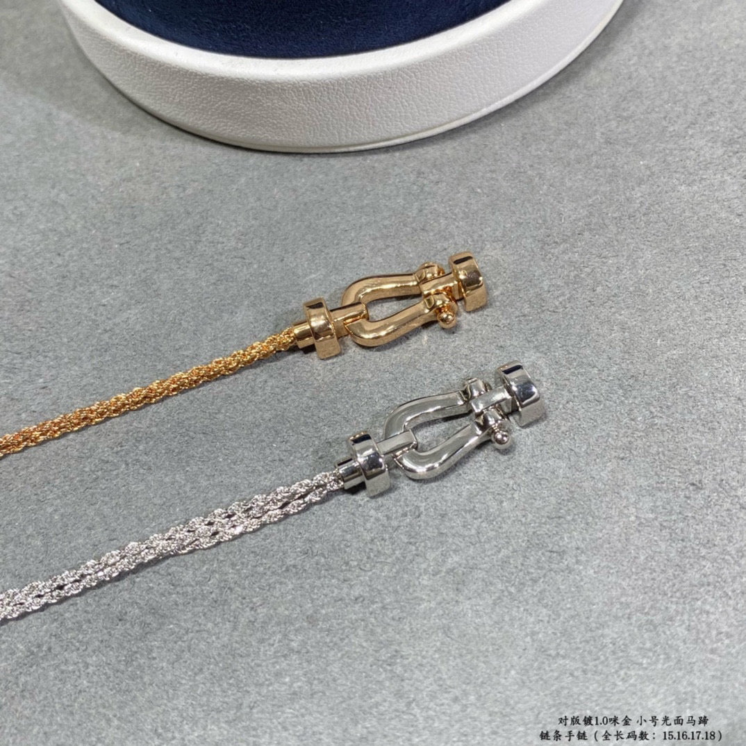 [Vicky]FORCE SMALL HORSESHOE  DIAMOND CHAIN ROPE BRACELET