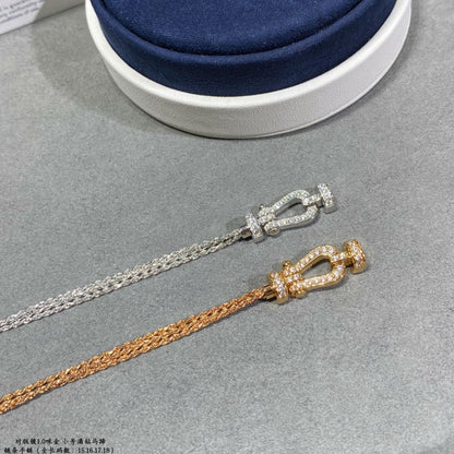 [Vicky]FORCE SMALL HORSESHOE  DIAMOND CHAIN ROPE BRACELET