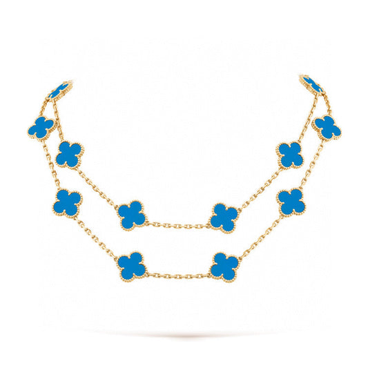 [Vicky]CLOVER 20 MOTIFS TURQUOISE GOLD
