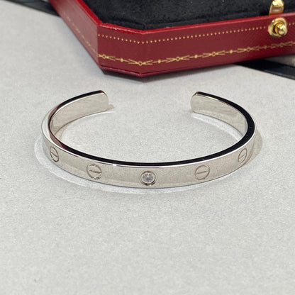 [Vicky]LOVE BRACELET 6.1MM 1 DIAMOND OPEN CUFF