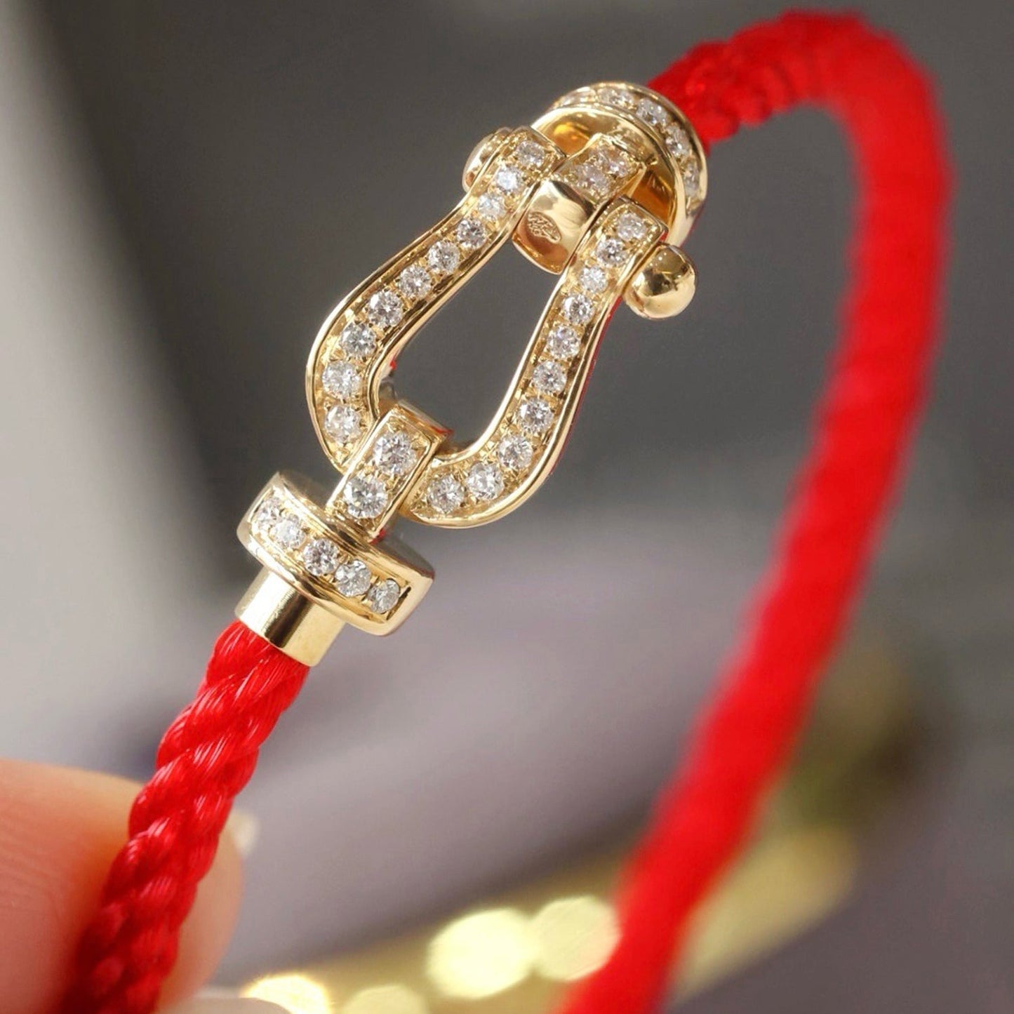 [Vicky]FORCE LARGE HORSESHOE FULL DIAMOND BRACELET GOLD