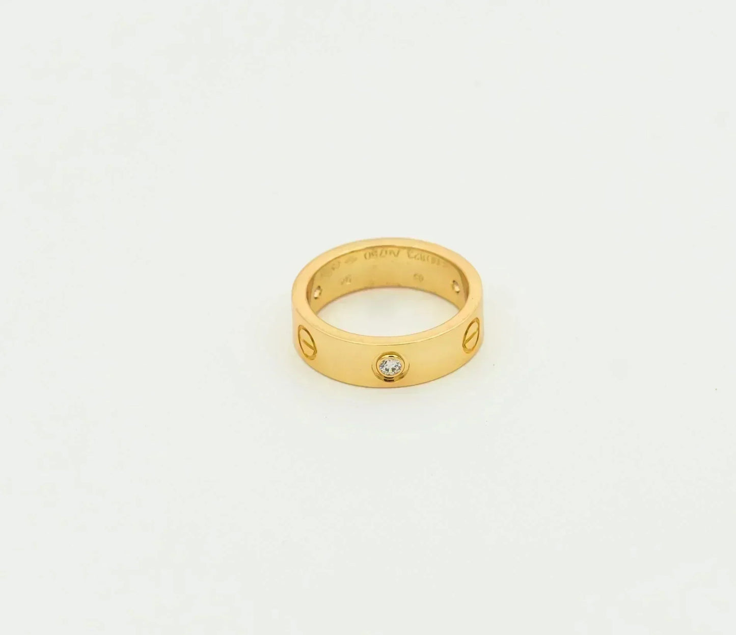 [Vicky]LOVE RING 5.5MM 3 DIAMONDS GOLD