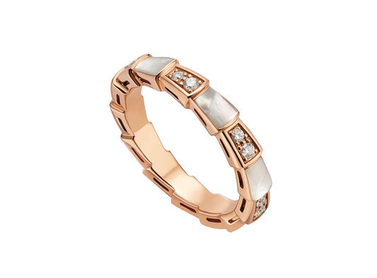 [Vicky]SERPENTI RING PINK GOLD DIAMOND MOP 3MM