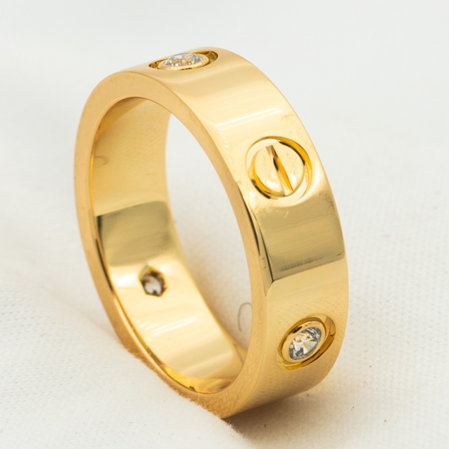 [Vicky]LOVE RING 5.5MM 3 DIAMONDS PINK GOLD