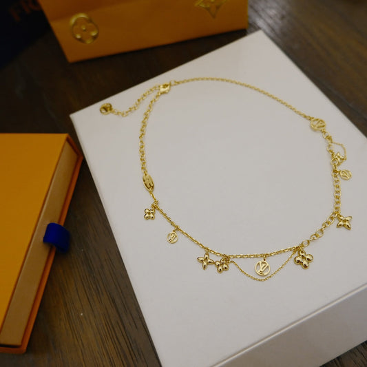 [Vicky]BLOOMING SUPPLE NECKLACE BRASS