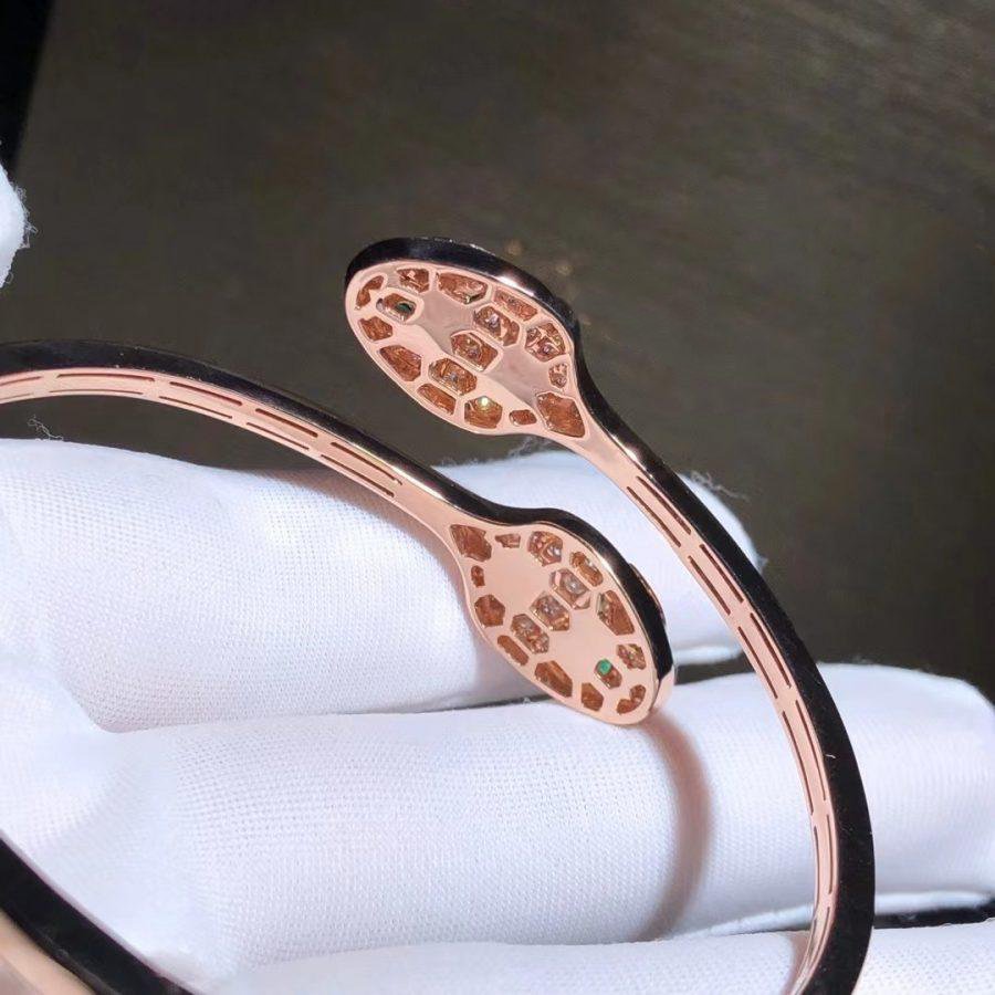 [Vicky]SERPENTI BRACELET PINK GOLD MALACHITE DIAMOND DOUBLE SNAKE