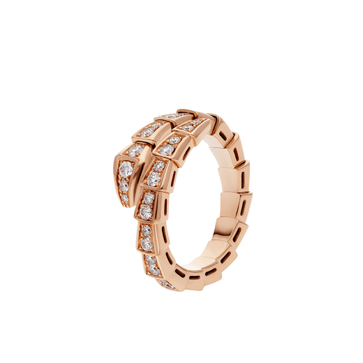 [Vicky]SERPENTI RING PINK GOLD DIAMOND PAVED 4MM