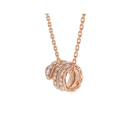 [Vicky]SERPENTI PINK GOLD NECKLACE DOUBLE RING DIAMOND