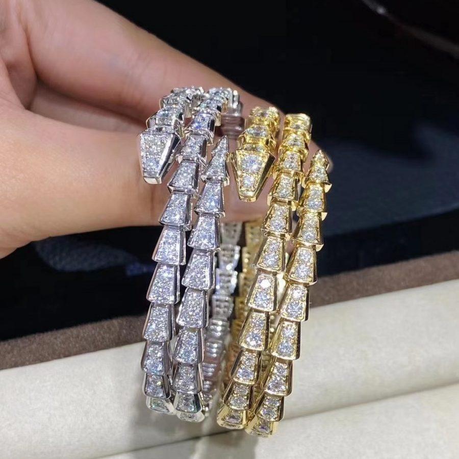 [Vicky]SERPENTI BRACELET GOLD DIAMOND DOUBLE ROW