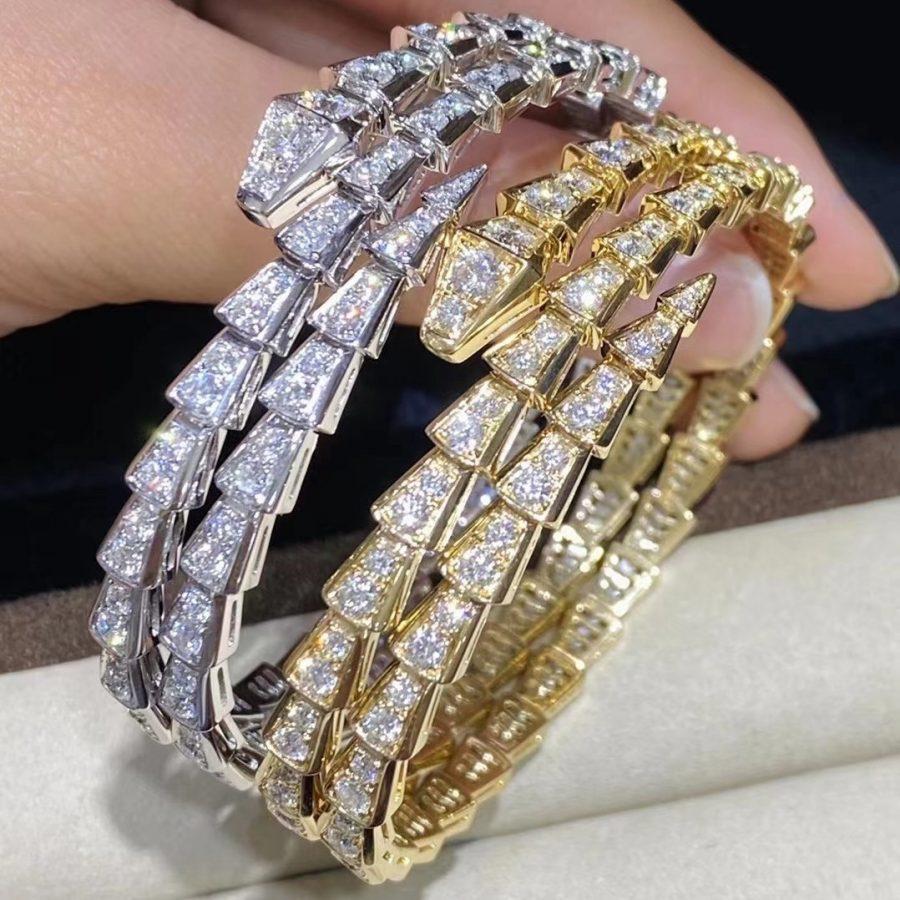 [Vicky]SERPENTI BRACELET GOLD DIAMOND DOUBLE ROW