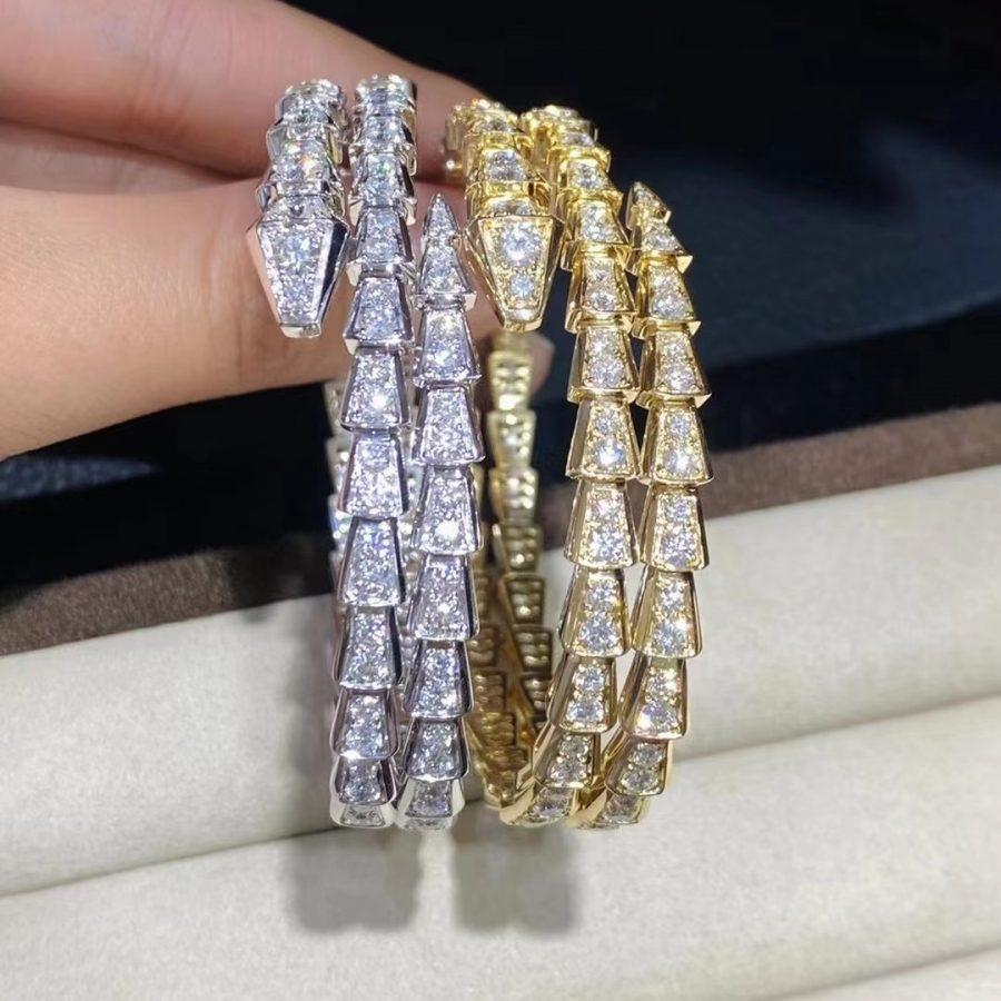 [Vicky]SERPENTI BRACELET GOLD DIAMOND DOUBLE ROW