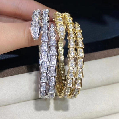 [Vicky]SERPENTI BRACELET GOLD DIAMOND DOUBLE ROW