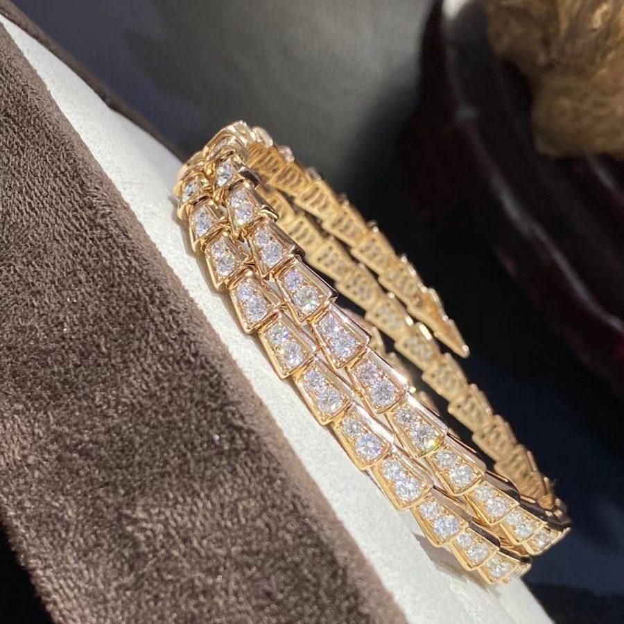 [Vicky]SERPENTI BRACELET GOLD DIAMOND DOUBLE ROW