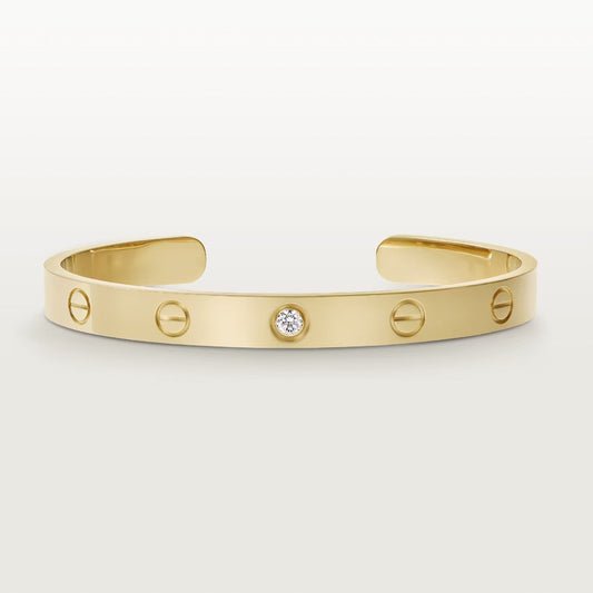 [Vicky]LOVE BRACELET 6.1MM 1 DIAMOND OPEN CUFF