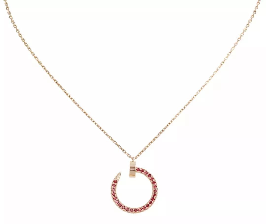 [Vicky]JUSTE NECKLACE GOLD RED DIAMONDS