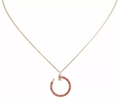 [Vicky]JUSTE NECKLACE GOLD RED DIAMONDS