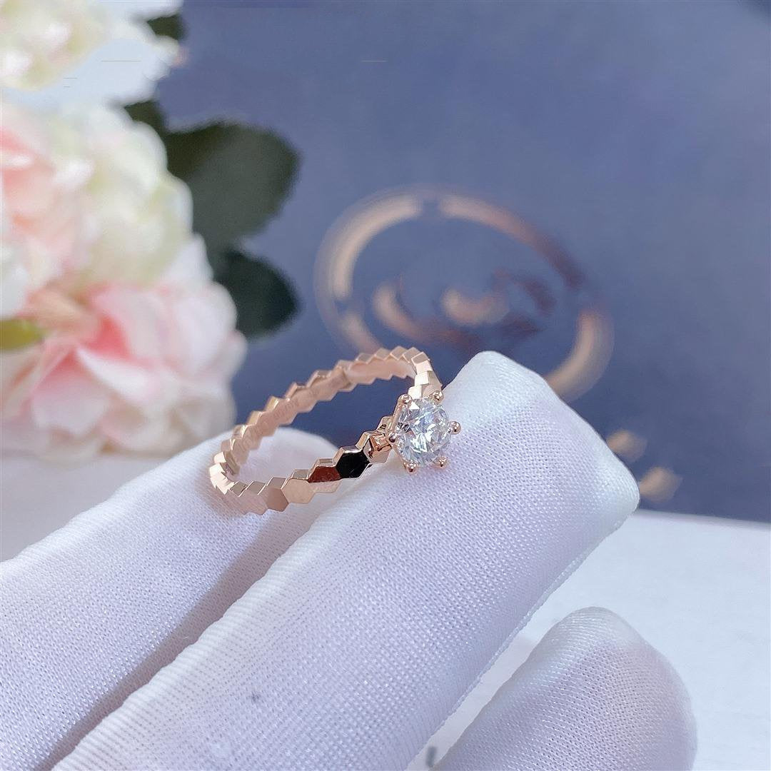 [Vicky]BEE LOVE RING PINK GOLD 1 DIAMOND