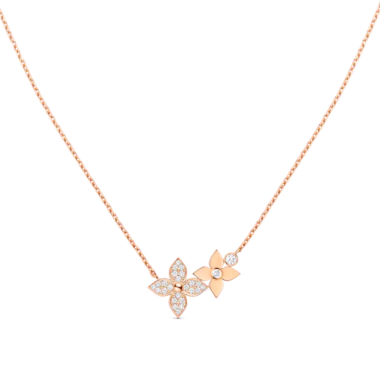 [Vicky]STAR BLOSSOM NECKLACE PINK GOLD DIAMONDS