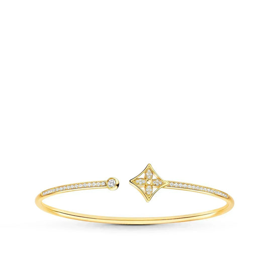 [Vicky]IDYLLE GOLD OPEN BRACELET DIAMOND PAVED