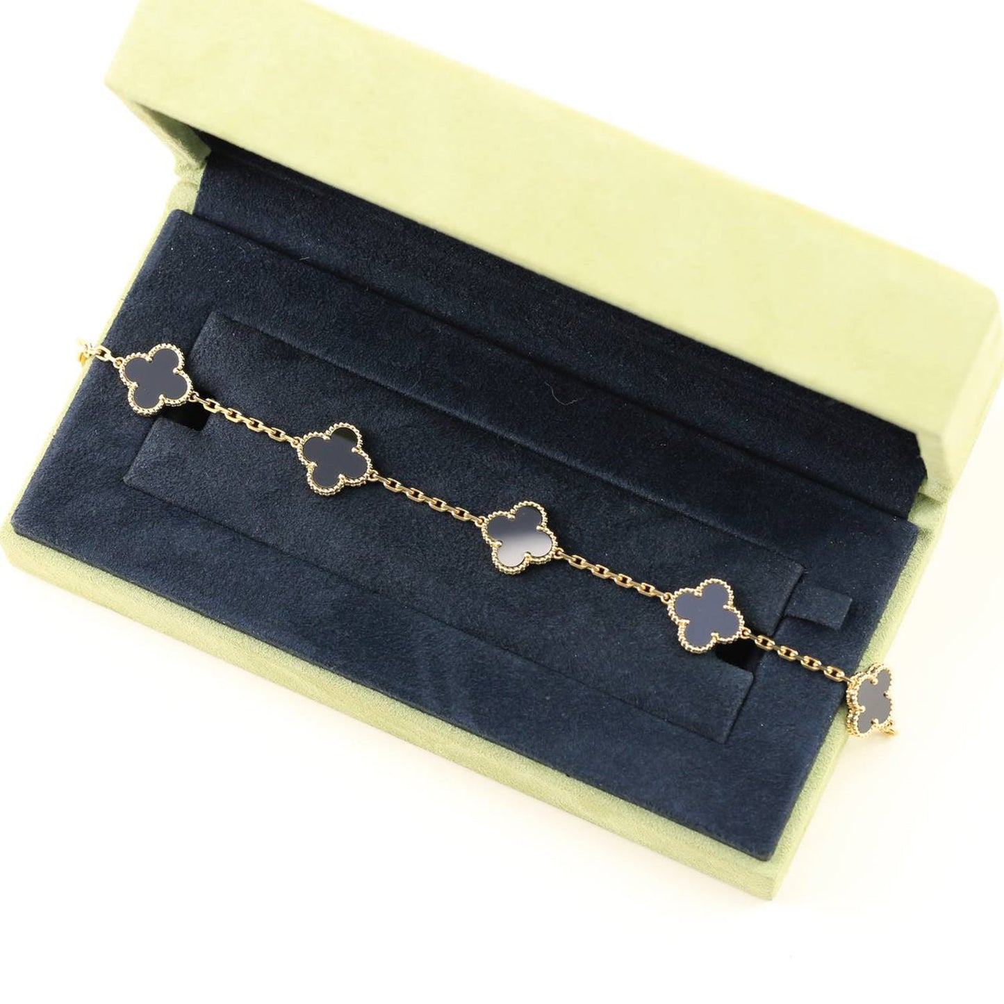 [Vicky]CLOVER  5 MOTIFS BLACK ONYX BRACELET