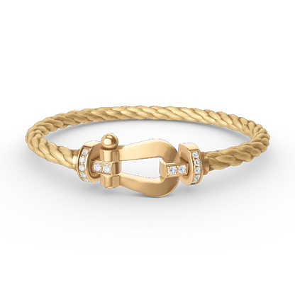 [Vicky]FORCE LARGE HORSESHOE HALF DIAMOND BRACELET GOLD