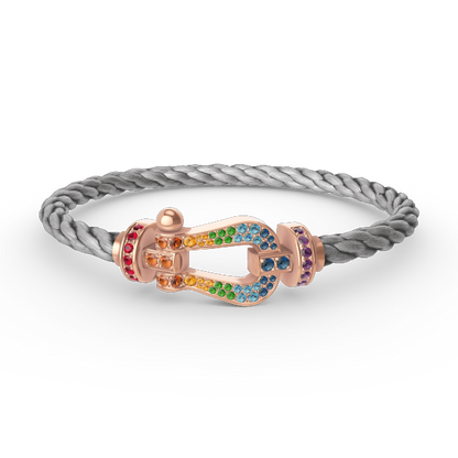 [Vicky]FORCE LARGE HORSESHOE  COLORED DIAMOND BRACELET ROSE GOLD