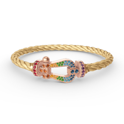 [Vicky]FORCE LARGE HORSESHOE  COLORED DIAMOND BRACELET ROSE GOLD