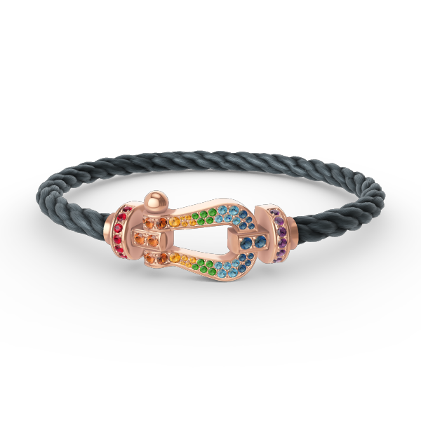[Vicky]FORCE LARGE HORSESHOE  COLORED DIAMOND BRACELET ROSE GOLD