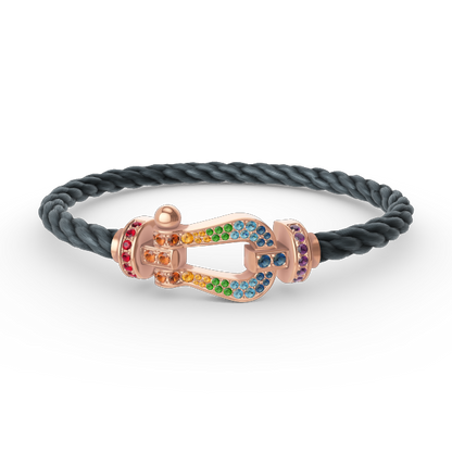 [Vicky]FORCE LARGE HORSESHOE  COLORED DIAMOND BRACELET ROSE GOLD