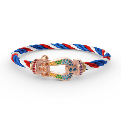[Vicky]FORCE LARGE HORSESHOE  COLORED DIAMOND BRACELET ROSE GOLD