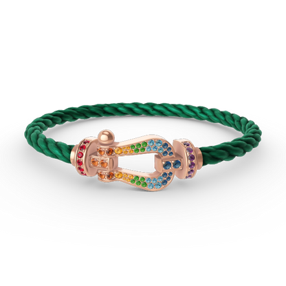 [Vicky]FORCE LARGE HORSESHOE  COLORED DIAMOND BRACELET ROSE GOLD