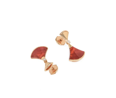 [Vicky]DREAM Carnelian PINK GOLD EARRINGS