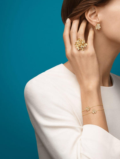 [Vicky]FRIVOLE GOLD FLOWER DIAMOND EARRINGS
