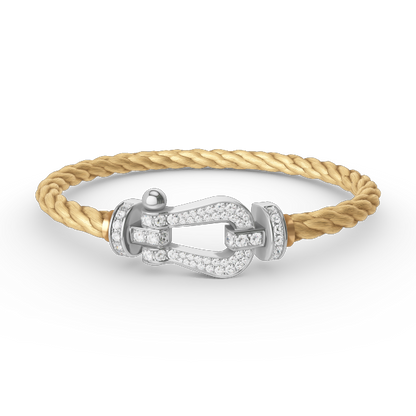 [Vicky]FORCE LARGE HORSESHOE FULL DIAMOND BRACELET SILVER