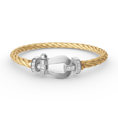 [Vicky]FORCE LARGE HORSESHOE HALF DIAMOND BRACELET SILVER