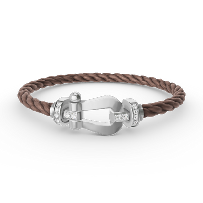 [Vicky]FORCE LARGE HORSESHOE HALF DIAMOND BRACELET SILVER