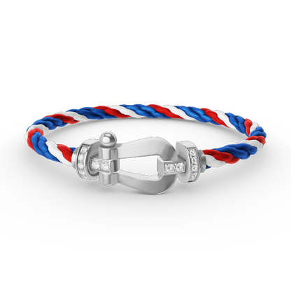 [Vicky]FORCE LARGE HORSESHOE HALF DIAMOND BRACELET SILVER