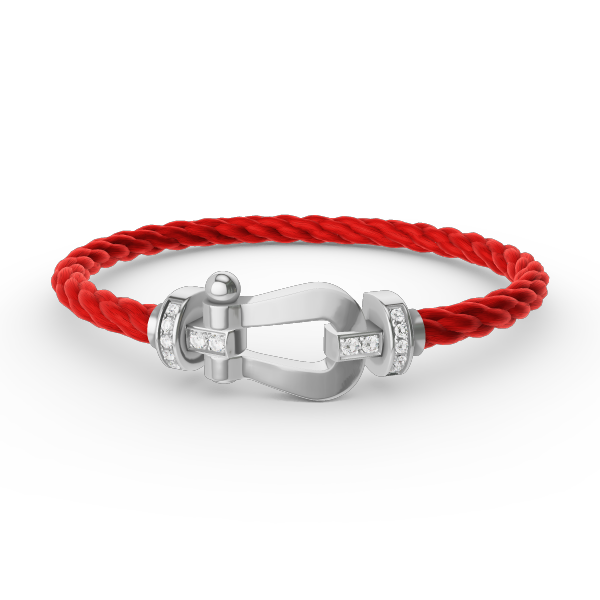 [Vicky]FORCE LARGE HORSESHOE HALF DIAMOND BRACELET SILVER