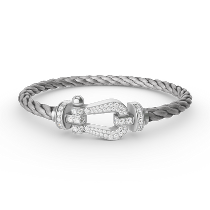 [Vicky]FORCE LARGE HORSESHOE FULL DIAMOND BRACELET SILVER
