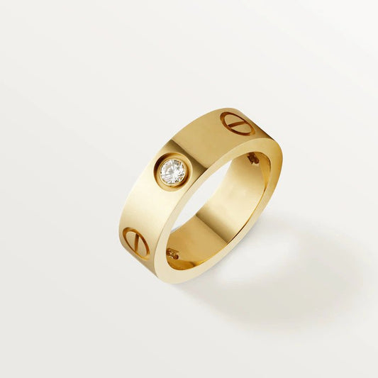[Vicky]LOVE RING 5.5MM 3 DIAMONDS PINK GOLD