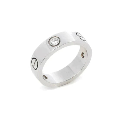[Vicky]LOVE RING 5.5MM 3 DIAMONDS SILVER